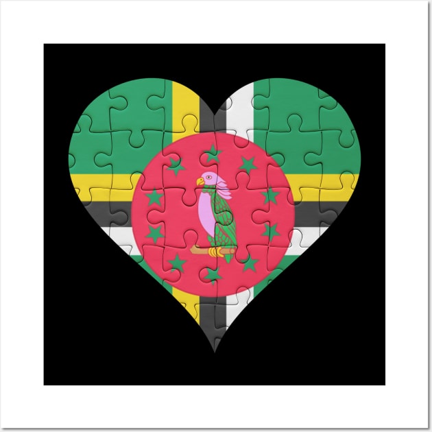 Dominican Jigsaw Puzzle Heart Design - Gift for Dominican With Dominica Roots Wall Art by Country Flags